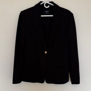Tahari Elegant Black Blazer with Gold Button